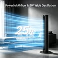 thumbnail image 2 of PhiloDeco 40" Tower Fan for Home, 80° Oscillating Silent Bladeless Floor Fan with Remote, 3 Speeds, Multiple Modes, 7-Hour Timer, Led Display Screen, Vertical Fan For Home, Living Room, Office, 2 of 8
