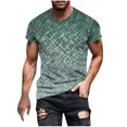 thumbnail image 2 of Awdenio Mens T-shirt New Fashion Casual Print Sports Short Sleeve Round-Neck Blouses Shirts Lightweight & Comfortable Casual Wear,Green,4XL, 2 of 5