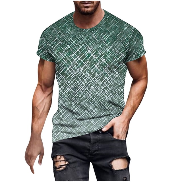 Camisetas de Manga Corta para Hombre Imprimir Deportes de Manga Corta Cuello Redondo Blusa Algodón Poliéster, Nueva Moda Casual Camiseta para Hombres