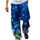 thumbnail image 2 of Puntoco Pantalones rectos con cintura elástica y estampado de moda informal de verano para hombre, 2 of 5