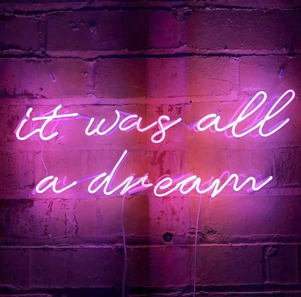 New It Was All A Dream Real Glass Acrylic Neon Light Sign 19"x14“