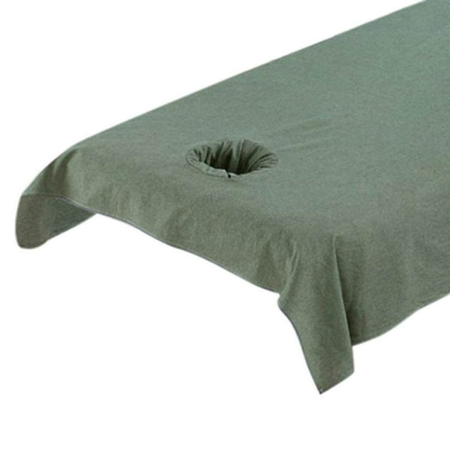 Ensemble de Draps de Table de Massage en Coton Réutilisable et Lavable, Vert