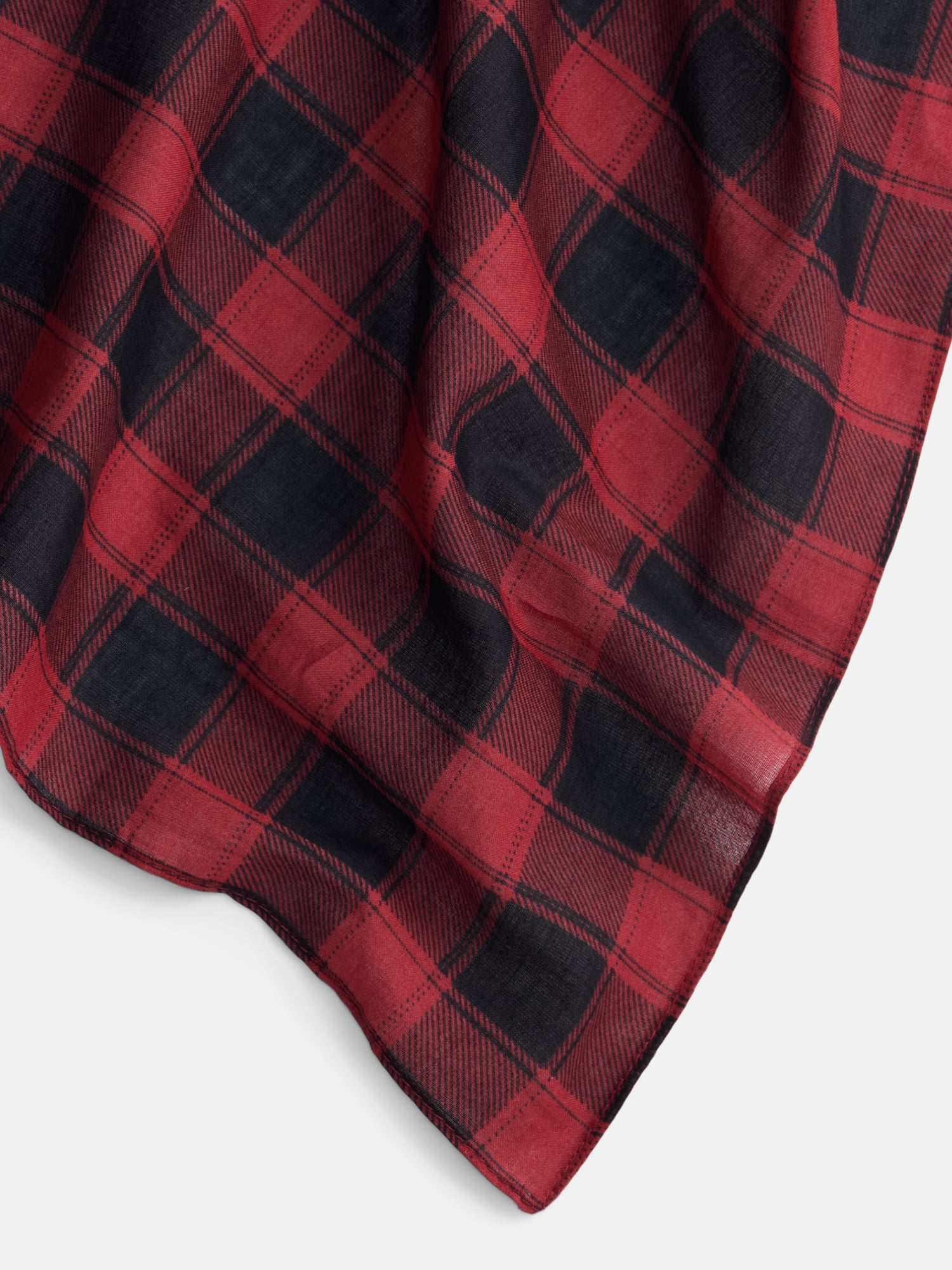Holiday Time Woven Buffalo Plaid Bandana, One Size, Red/Black,Cotton