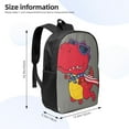 thumbnail image 3 of Goofa Dinosaur Super Hero Cartoon Pattern 17in Student Backpack - School, Travel, Work Bookbag -Laptop Backpack,Water Resistant College School Computer Bag, 3 of 6