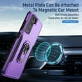 thumbnail image 2 of Phone Case Compatible with Samsung Galaxy S21 6.2 Inch,Galaxy S21 5g Dual Layer Cell Phone Case Waterproof Shockproof with 360° Rotation Ring Kickstand,Support Magnet Car Mount (Purple+Black), 2 of 8