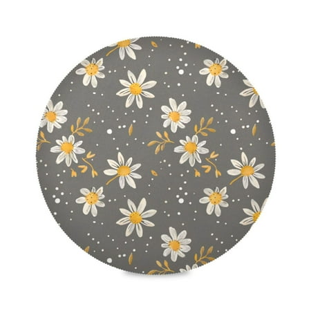 

Round Plate Mat 15.4x15.4 Inchesx1 Placemat Table Mat Kitchen Mat Coffee Mat Fabric Thick Strong Wear-Resistant Heat Resistance Chrysanthemum