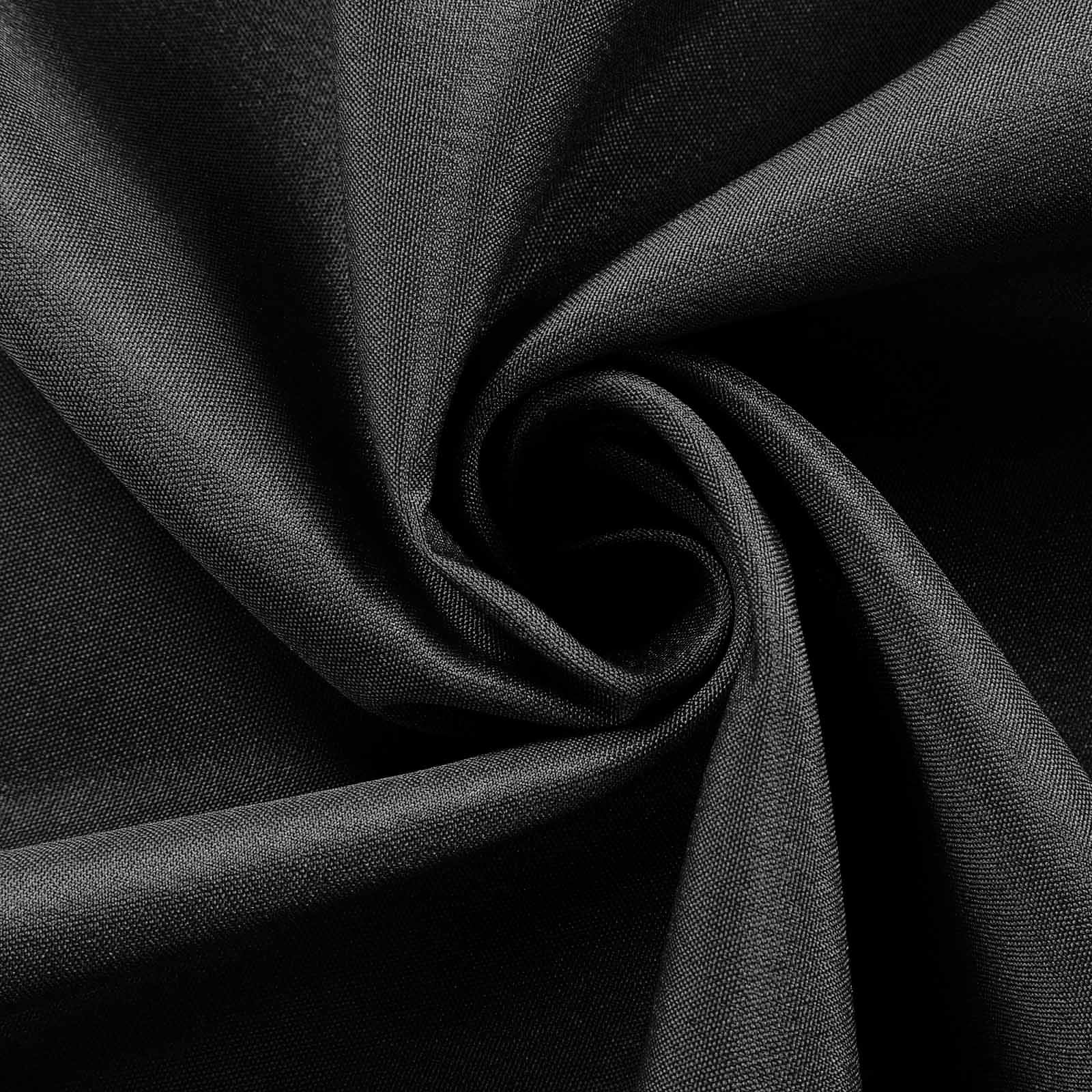 Balsa Circle 108" Round Polyester Tablecloth Wedding Table Linens - Black