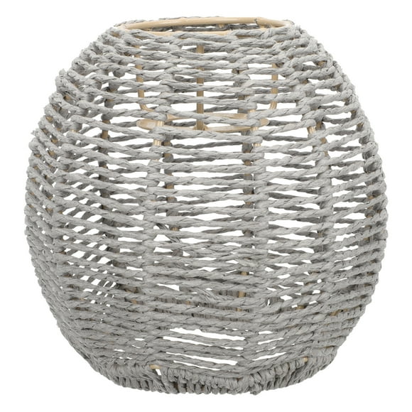 Grey Woven Lampshade for Home Use Durable Paper Material Elegant Design Fits Most Lamps 12.5 Inches