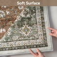 thumbnail image 3 of SIXHOME 5'x7' Area Rug Washable Retro Living Room Bedroom Carpet Soft Floral Distressed Indoor Rug Sage Green, 3 of 8