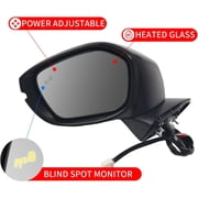 Left Driver Side Mirror for 2022-2024 Honda Civic Power Power Heated Lamp BSM Door Mirror for 2022 2023 2024 2024 Honda Civic Accessory, Black