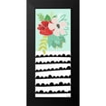 thumbnail image 2 of Louise, Gigi 8x14 Black Modern Framed Museum Art Print Titled - Teal Floral, 2 of 5