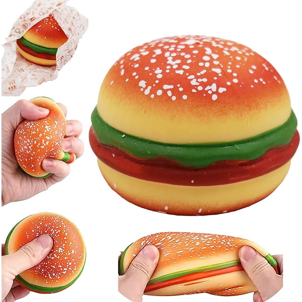 3D Burger Squishys Stress Relief Toy, Hamburger, descompressão