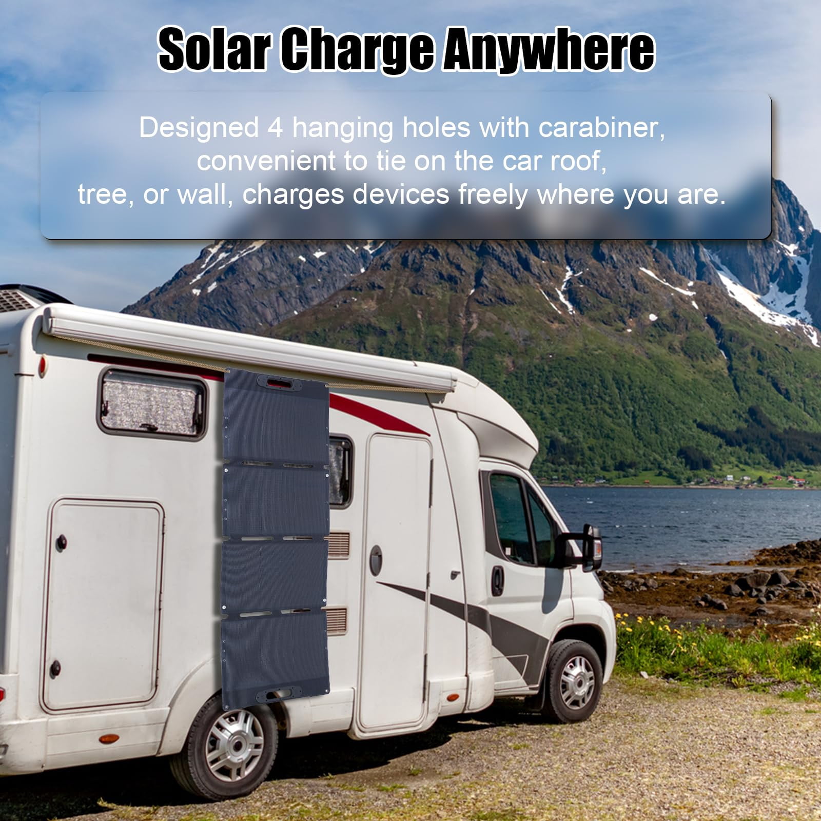Towallmark 100W Foldable Monocrystalline Solar Panel – Portable 18V Solar Charger with 23.5% Efficiency, MC4 Cable, IP65 Waterproof, Ideal for Camping, Vans, and Outdoor Adventures