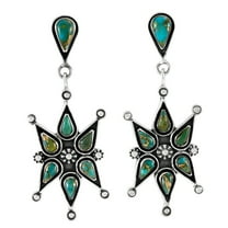 Matrix Turquoise Jewelry Earrings for Women Sterling Silver 925 | Turquoise Network | E1437-SM-C84