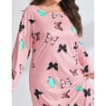 thumbnail image 4 of Nightgown for Women Plus Size Butterfly Long Maxi Loungewear Scoop Neck Sleepwear Full Length Pajama Dresses Shermie, 4 of 5