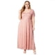 thumbnail image 5 of Puntoco Vestido De Noche Con Bolsillo De Encaje Hueco De Talla Grande Para Mujer Falda Larga Vestido De Cuello Redondo De Manga Corta Rosa Xl,Regalos Para Mujer Joven, 5 of 6