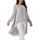 thumbnail image 4 of Blusas asimétricas de chiffon de manga larga con cuello redondo para mujer, elegantes y casuales, color gris, 4 of 5