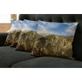 thumbnail image 2 of Ambesonne Nature Throw Pillow Cover 4 Pack, Park in Czech Republic, 24", Olive Green Sky Blue, 2 of 6