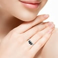 thumbnail image 4 of Sapphire Ring in 925 Sterling Silver Platinum Plating - Promise Birthstone Gemstone Birthday Christmas Gifts - Sapphire Jewelry for Women Size - 6, 4 of 6