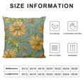thumbnail image 5 of COMIO  Floral Throw Pillow Cushion Case, Continuous Pattern with Cartoonish Calendula Flowers, Decorative Square Accent Pillow Cover,  Pale Teal Orange, 5 of 5