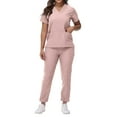 thumbnail image 3 of Garbnen Scrubs for Women Set Stretch V-Neck Short Sleeve Medical Scrub Tops and Pants Nurse Uniforms Women's Workwear Set with Pockets, 3 of 6