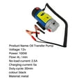 thumbnail image 3 of 12V Electric Scavenge Suction Transfer Change Pump Motor Oil Extractor Pump 100W 4L for Car, 3 of 8
