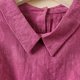 thumbnail image 5 of Tops de Algodón de las Mujeres Y Solapa de Lino Manga Corta de Verano, Camisa Nueva Casual para las Mujeres, 5 of 7
