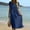 Navy, variant on Afuyipoi Womens 100% Cotton Short Sleeve Round Neck Dress, Loose Casual Maxi Summer Dress, Soft Breathable Solid Color Long Vacation Dress For Women Gray Size L