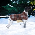 thumbnail image 6 of Kuoser Reversible Dog Coat Adjustable British Style Plaid Pet Jacket, Waterproof and Windproof, Brown, XXXL, 6 of 7