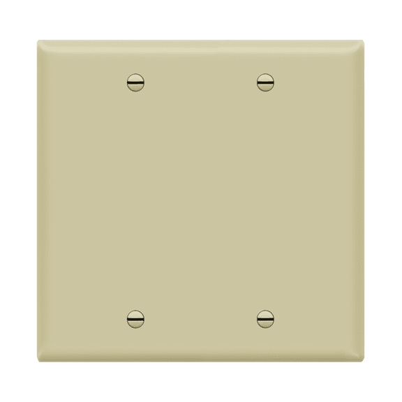 ENERLITES Blank Device Wall Plate, Size 2-Gang 4.50" x 4.57", Polycarbonate Thermoplastic, 8802-I, Ivory