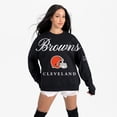 thumbnail image 4 of Women's Gameday Couture Black Cleveland Browns Legacy Club Premium Fleece Drop Shoulder Oversized Sweatshirt, 4 of 6