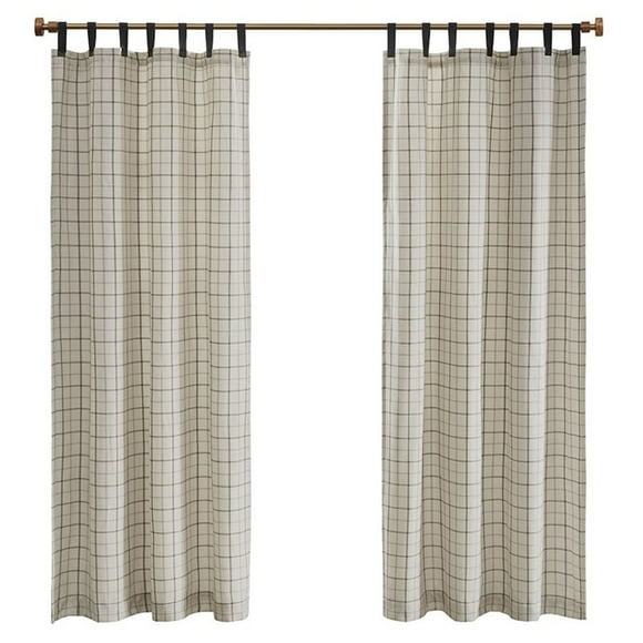 Madison Park Anaheim Polyester Tab Top Panel with Fleece Lining in Natural