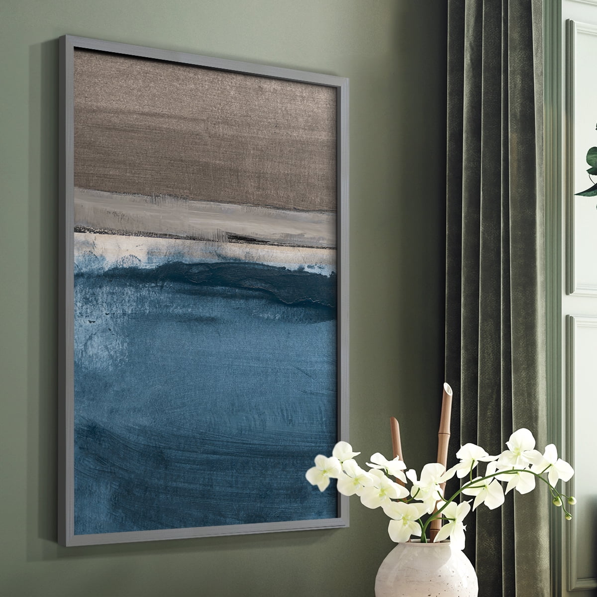 Midnight Sky I in Gray Solid Wood 8 x 10 Framed Print