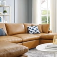 thumbnail image 5 of Sectional Sofa Set, Faux Vegan Leather, Tan, Modern Contemporary Urban Design, Living Lounge Room Hotel Lobby Hospitality, 5 of 10