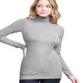thumbnail image 3 of Women‘s Long Sleeve Rib Turtleneck Top Pullover Sweater L RED, 3 of 6