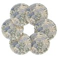 thumbnail image 7 of Yayeee 6 PCS Drink Coasters with Holder Set Woven Absorbent Round Tabletop Hot Pad, Blue Hydrangeas Pattern, 7 of 7