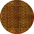 thumbnail image 1 of Ahgly Company Machine Washable Indoor Round Persian Yellow Traditional Area Rugs, 4' Round, 1 of 4