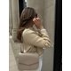 thumbnail image 4 of Chaqueta corta de punto para mujer, abrigo elegante de bolsillo y manga larga con cuello redondo, ropa de calle de retales, otoño, 2024, 4 of 5