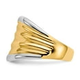 thumbnail image 4 of 14K Two-Tone Gold Ring Band Fashion & Rhodium Fancy Dome, Size 7, 4 of 5