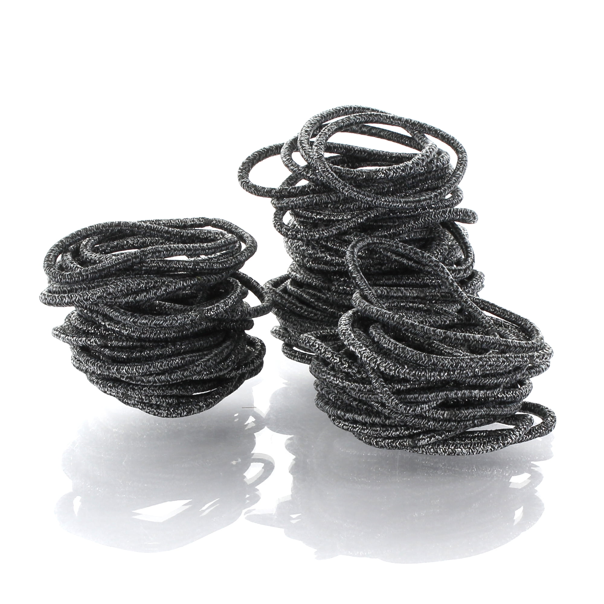 200 Pieces Women Hair Elastics Mini Black And Ombre Hair Elastics Coffee, Metal - Foto 10