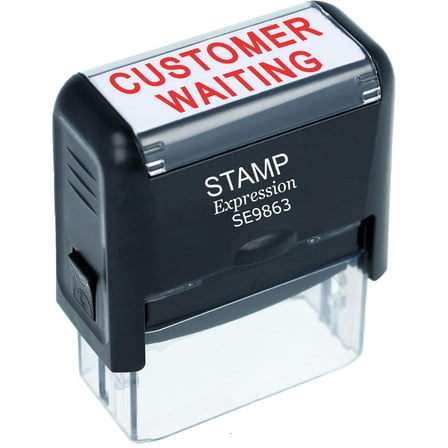 StampExpression - Customer Waiting Office Self Inking Rubber Stamp - Red Ink (A-5946)