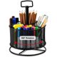 thumbnail image 1 of Caja de almacenamiento de escritorio de malla, portalápices multifuncional giratorio de 360 ​​grados, caja de almacenamiento de papelería de escritorio de 4 rejillas (negro), 1 of 5