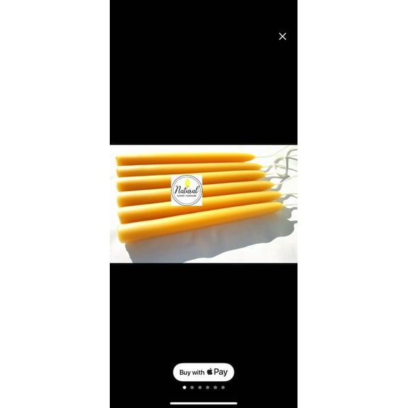 100% Pure Handmade Michigan Beeswax Taper Candles " 7/8"