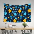 thumbnail image 4 of ZNDUO Blue Cartoon Star Doodle Tapestry, Wall Tapestries for Bedroom, 60 x 40 inch, 4 of 8