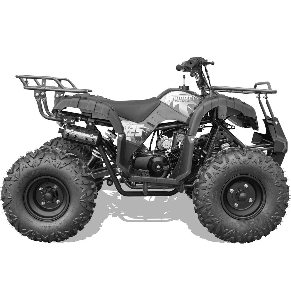 MotoTec Bull 125cc 4-Stroke Kids ATV with Front and Rear Racks