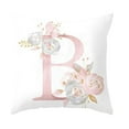 thumbnail image 3 of opvise English Alphabet Floral Print Pillow Case Waist Cushion Cover Wedding Bed Decor B, 3 of 8