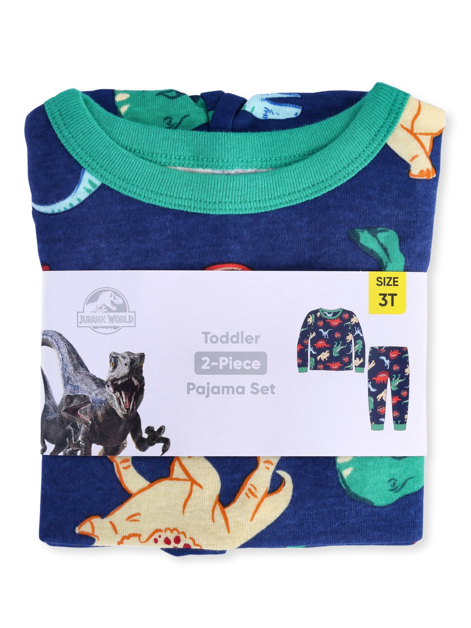 Jurassic World Toddler Boys Long Sleeve Top and Pants, 2-Piece Pajama Set, Sizes 12M-5T