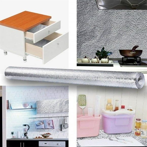Giyblacko Premium Aluminum Foil Wall Paper Self-Adhesive Backsplash Heat Kitchen Wallpaper