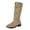Khaki, variant on Womens Boots Fashion Suede Mid Calf Boots with Adjustable Buckle Strap Comfortable Casual Booties for Everyday Wear Flock 38 Size