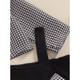 thumbnail image 7 of FEORJGP Toddler Girl 3pcs Casual Outfits 6M-3T Infant Baby Long Sleeve Cardigan Houndstooth Coat Crew Neck Tops with One Shoulder Long Sleeve Bow Dresion Vintage Cute Clothes for Spring Fall, 7 of 7